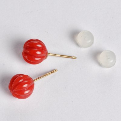 画像3: K18カット入りサンゴピアス