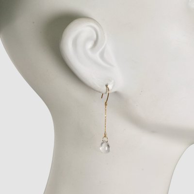 画像4: K18ブリオレットカット水晶ピアス