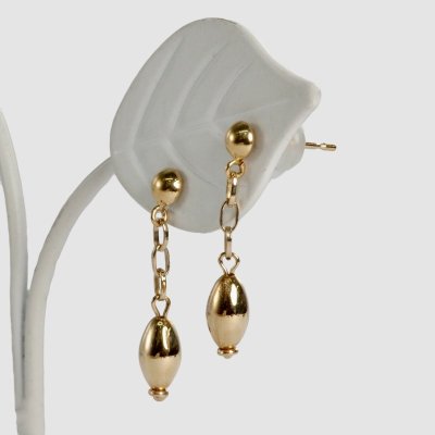 画像2: K18アーモンドパーツピアス