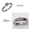 プラチナ6本爪ダイアモンドリングを日常使いのシンプルな指輪にリフォーム