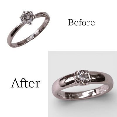 画像1: プラチナ6本爪ダイアモンドリングを日常使いのシンプルな指輪にリフォーム