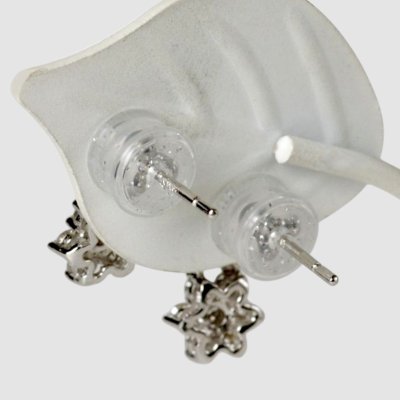 画像4: K18WG フラワーダイヤモンドピアス（ブラ）