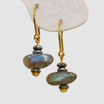 画像5: K18ラブラドライト×ヘマタイトピアス