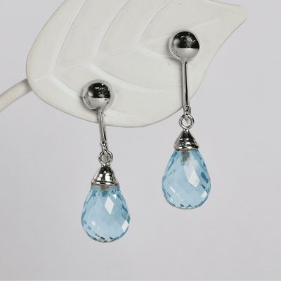 画像1: Pt900ブリオレットブルートパーズイヤリング