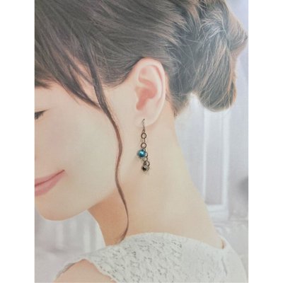 画像5: SV925 ベネチアンガラス ブルー ロングピアス