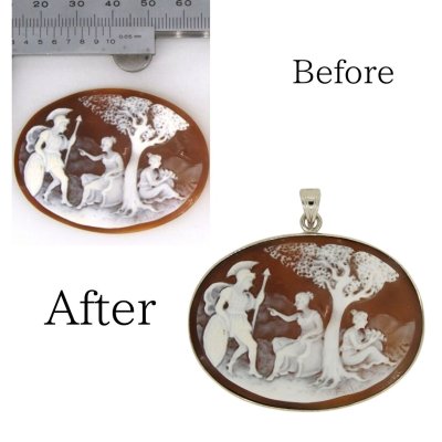 画像2: 【オーダー例】シェルカメオのペンダント枠制作