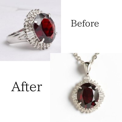 画像1: 【リフォーム例】お母様から贈られたガーネット指輪をペンダントへ