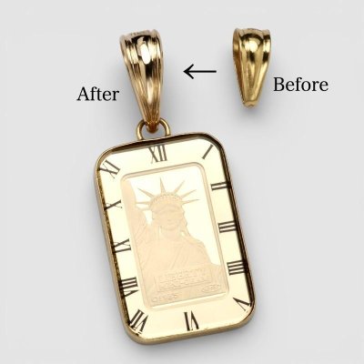 画像1: 【修理例】コインペンダントのバチカン交換＆枠の歪み直し