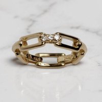 【オーダー例】K18メレダイヤ入りチェーンリング