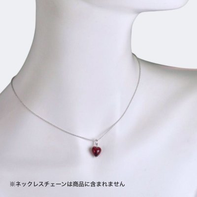 画像4: SV925ベネチアンガラスハートペンダント(レッド)