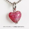 SV925ベネチアンガラスハートペンダント(ピンク)