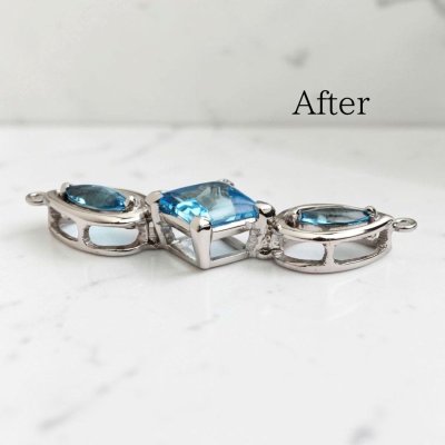 画像5: 【オーダー例】3石のブルートパーズから、Pt900ペンダント製作