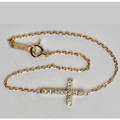 画像1: 【オーダー例】ダイヤモンドクロス付きチェーンブレスレット
