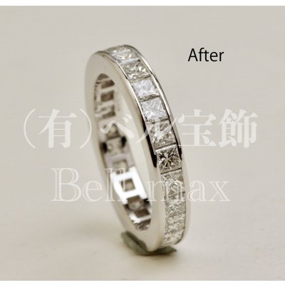 画像2: 【リフォーム例】プリンセスカットダイヤ フルエタニティリング爪変更