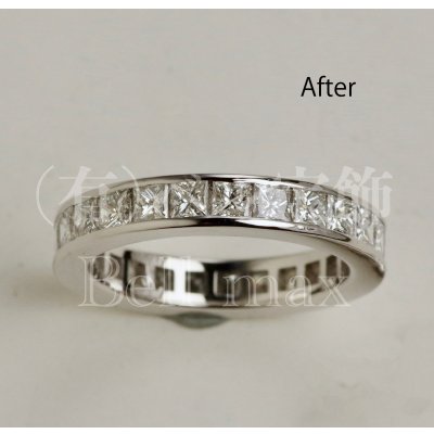 画像1: 【リフォーム例】プリンセスカットダイヤ フルエタニティリング爪変更