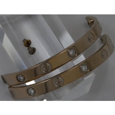 画像1: K18WGカルティエダイヤ入りラブブレス　ネジ加工修理例