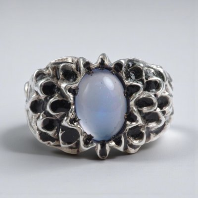 画像1: SV925ブルーカルセドニー オリジナルダリアリング