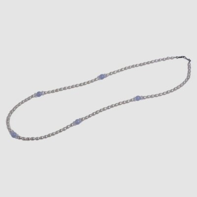 画像4: ブルーレース×淡水ハ?ールネックレス ロング