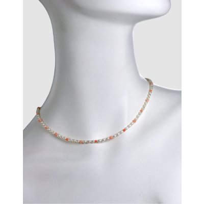 画像2: 桃珊瑚【サンゴ】×淡水ハ?ールネックレス