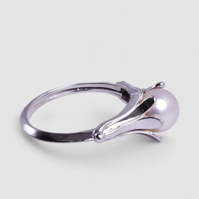 画像6: SV925 アコヤパール×百合モチーフリング