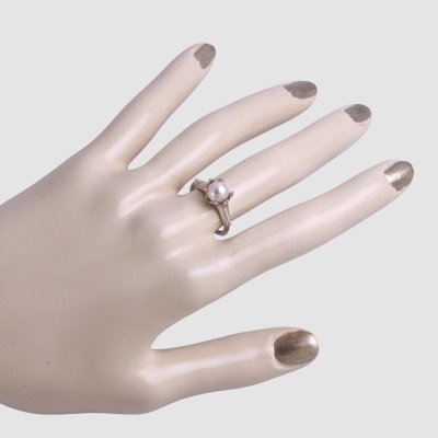 画像7: SV925 アコヤパール×百合モチーフリング