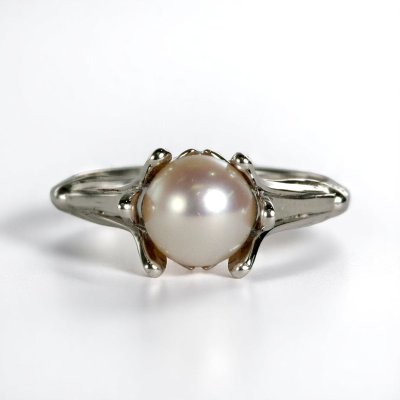 画像2: SV925 アコヤパール×百合モチーフリング