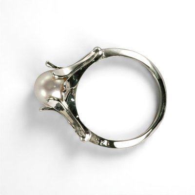 画像4: SV925 アコヤパール×百合モチーフリング