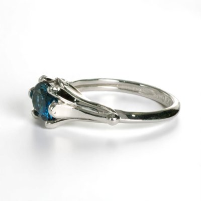 画像4: SV925 ロンドンブルートパーズ×百合モチーフリング