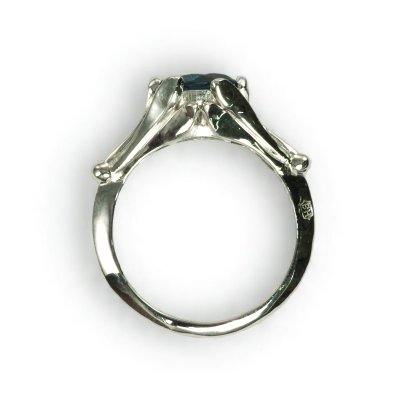 画像5: SV925 ロンドンブルートパーズ×百合モチーフリング