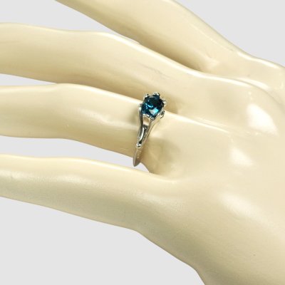 画像8: SV925 ロンドンブルートパーズ×百合モチーフリング