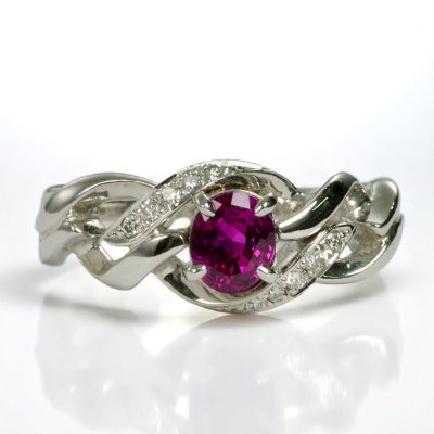 画像4: 【ソーティング付き】K18WG パープルサファイアリング