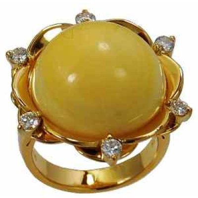 画像1: K18ホウェイルボーンリング　ダイヤ入りリフォーム例