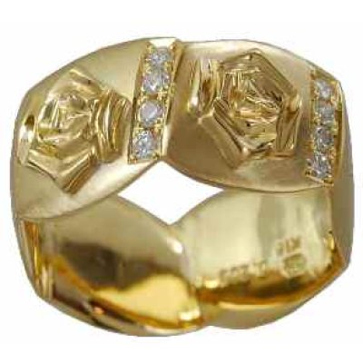 画像1: K18バラレリーフリングオーダー加工例