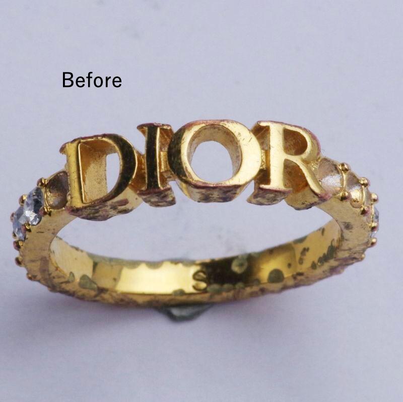 【修理例】Dior(ディオール)リング ラインストーン入れ直し・再メッキ