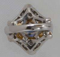 画像1: Pt900/K18サファイヤ、ダイヤ入りリング（指輪）オーダー例