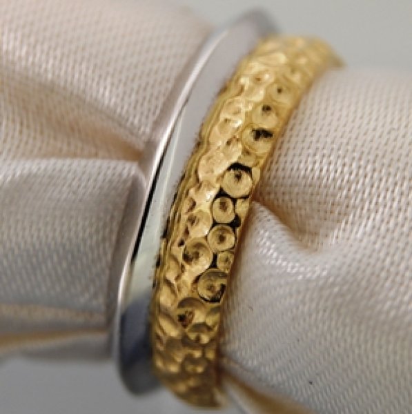 画像3: 使わなくなったプラチナリング枠を利用してプラチナ、金のコンビピンキーリング制作 (3)