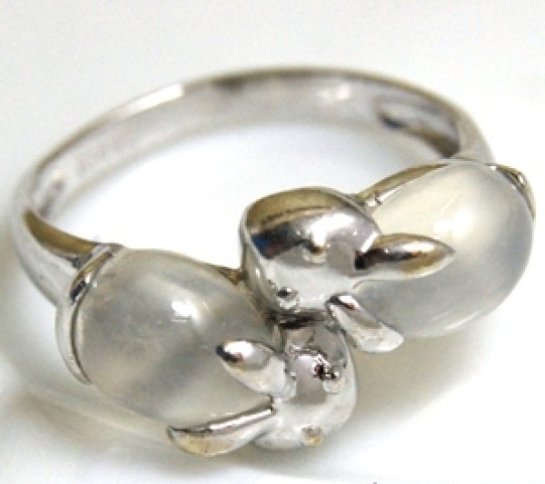 画像2: ★K14WGうさぎモチーフリングの紛失した、石1個石合わせ及び石留め例★ (2)