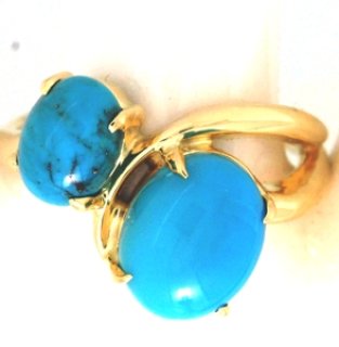 K18 7.68g ターコイズ トルコ石 オーバル 指輪 ターコイズ リング K18