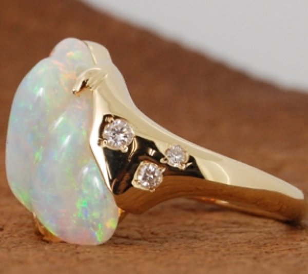 画像2: お客様ご持参のナチュラルシェイプオパールで指輪をオーダー制作 (2)