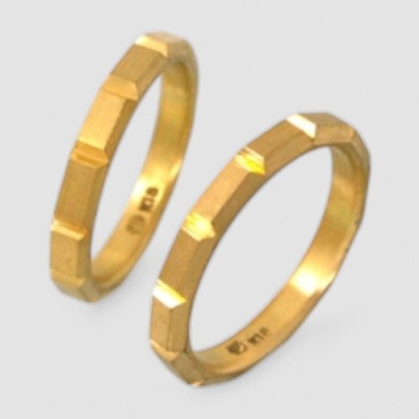 画像3: 【オーダー制作例】K18イエローゴールド ペアリング「ベル・ショコラ」 (3)