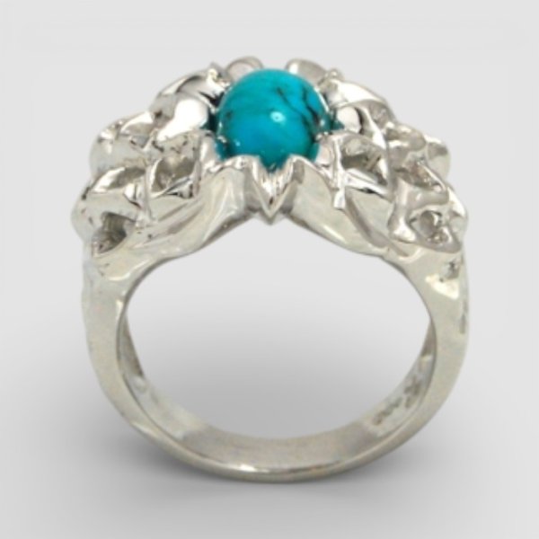 画像9: 【オーダー例】トルコ石のプラチナ・ダリアリング (9)