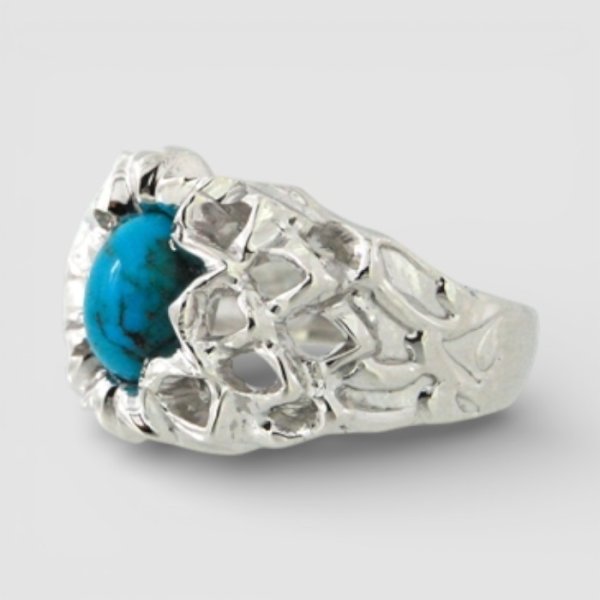 画像4: 【オーダー例】トルコ石のプラチナ・ダリアリング (4)