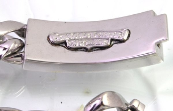 画像7: 【Chrome Hearts】クロムハーツ フローラルクロス IDブレスレットクラッシックチエーンのロジウムメッキ (7)