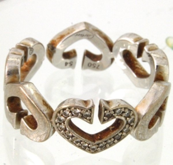 画像2: 【Cartier】カルティエ750ホワイトゴールド、ハート&シンボル リングの修理、新品仕上げしました (2)