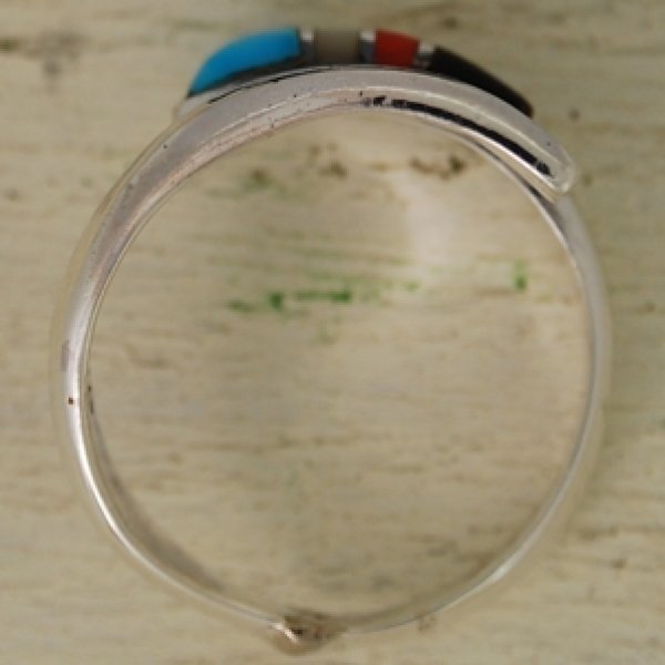 画像5: シルバー925、ターコイズ、白蝶貝等入りのフリーサイズリングの修理 (5)