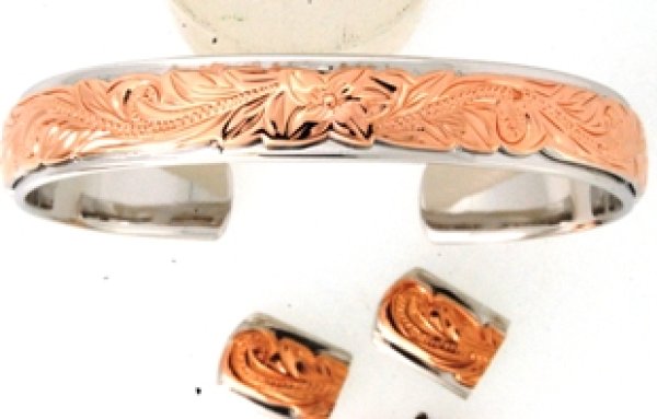 画像7: シルバー製ピンクゴールドメッキ入りのハワイアンジュエリーバングルのサイズ直し (7)