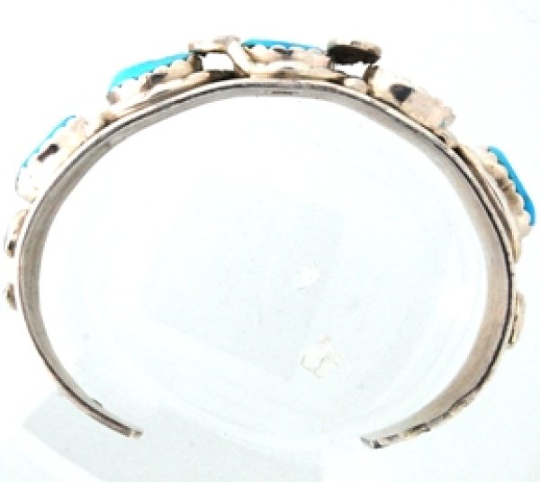 画像2: シルバーターコイズバングル(ブレスレット)の紛失したターコイズ1個の石合わせ及び石留め (2)