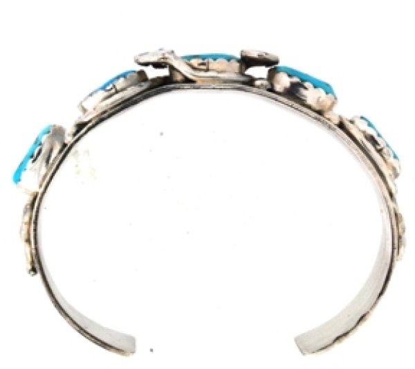 画像5: シルバーターコイズバングル(ブレスレット)の紛失したターコイズ1個の石合わせ及び石留め (5)