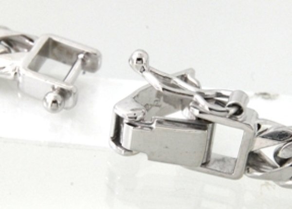 画像5: ☆750WG(ホワイトゴールド)ダブル喜平ネックレスの中折れ式クラスプ修理☆ (5)