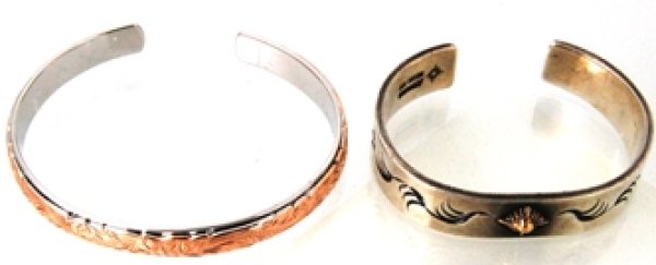 画像4: シルバー製ピンクゴールドメッキ入りのハワイアンジュエリーバングルのサイズ直し (4)